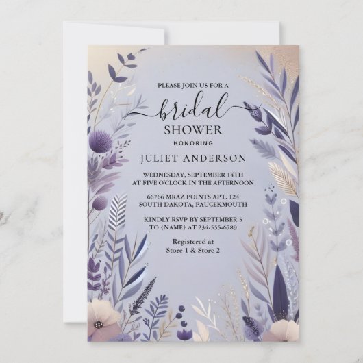 Krijg Plum Herfst Zomer Lavendel Sage Vrijgezellen Kaart (Voorkant)