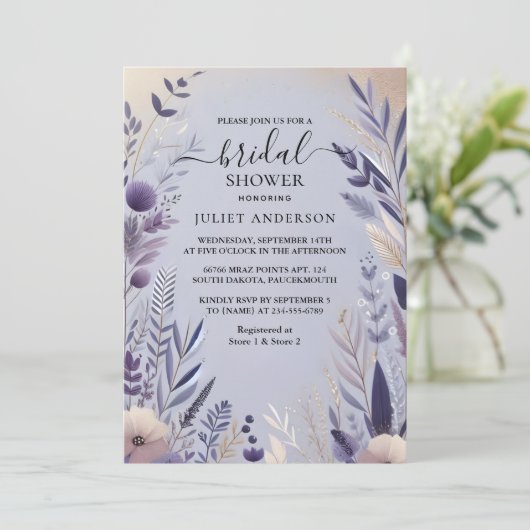 Krijg Plum Herfst Zomer Lavendel Sage Vrijgezellen Kaart (Staand voorkant)