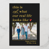 Krijg Real Folie Vakantie Foto Kaart Kerstkaart (Voorkant)