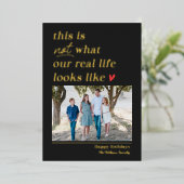 Krijg Real Folie Vakantie Foto Kaart Kerstkaart (Staand Voorkant)