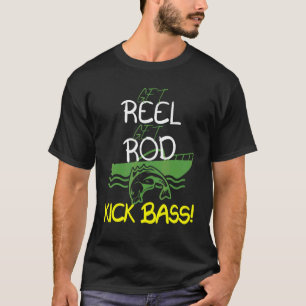 Krijg Reel Krijg Hengel Kick Baars Vissersboot T-shirt