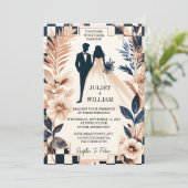 Krijg Retro Boho Studio Creatief Geïllustreerd Bru Kaart (Staand voorkant)