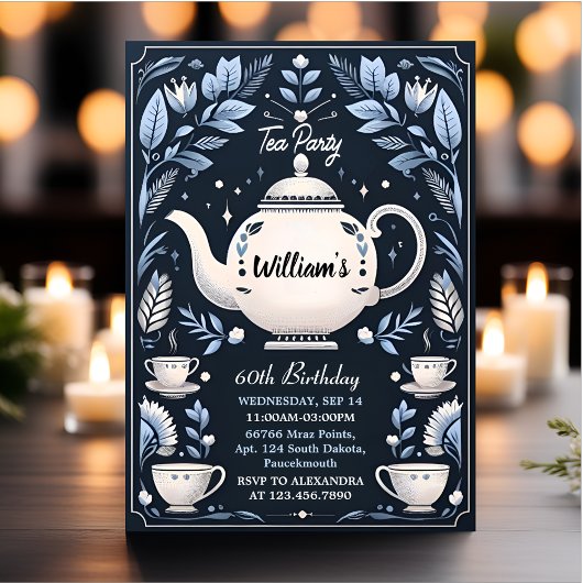 Krijg Royal Chic Volwassen Fairy Tea Party 60ste v Kaart