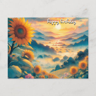 krijg rozen vintage retro gelukkige verjaardag zon briefkaart