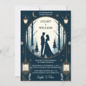 Krijg Rustieke Bos Sterren Sneeuw Heldere Winter B Kaart (Voorkant)