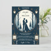 Krijg Rustieke Bos Sterren Sneeuw Heldere Winter B Kaart (Staand voorkant)