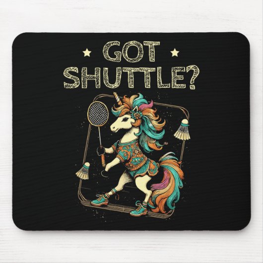 Krijg Shuttle Badminton Player Shuttle Racket 2 Muismat (Voorkant)