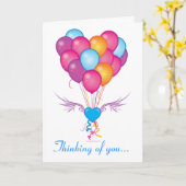 Krijg snel ballonnen in het hart van een kaart (Gele Bloem)