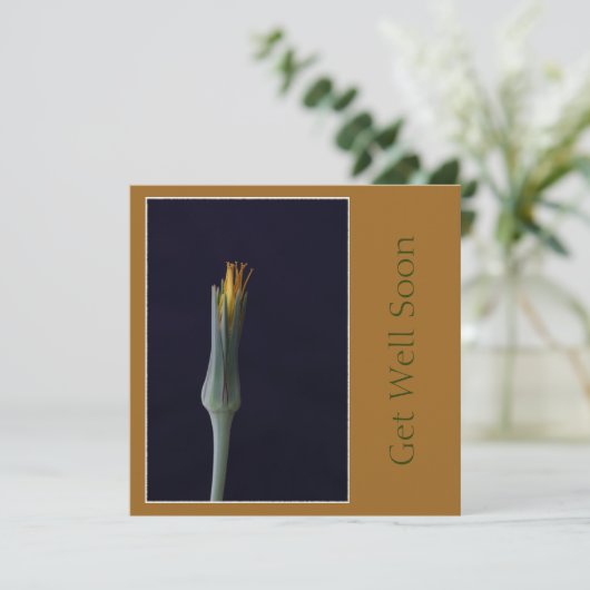 Krijg snel goed Bloemen Gouden Bruine tinten Kaart (Staand voorkant)