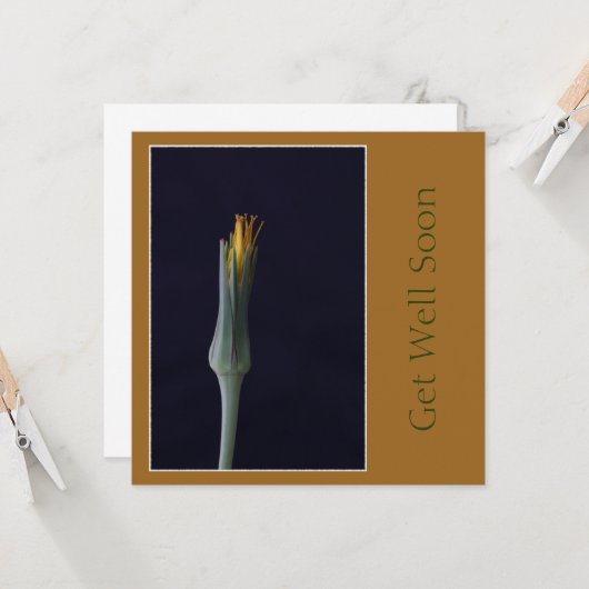 Krijg snel goed Bloemen Gouden Bruine tinten Kaart (Voorkant / Achterkant in situ)