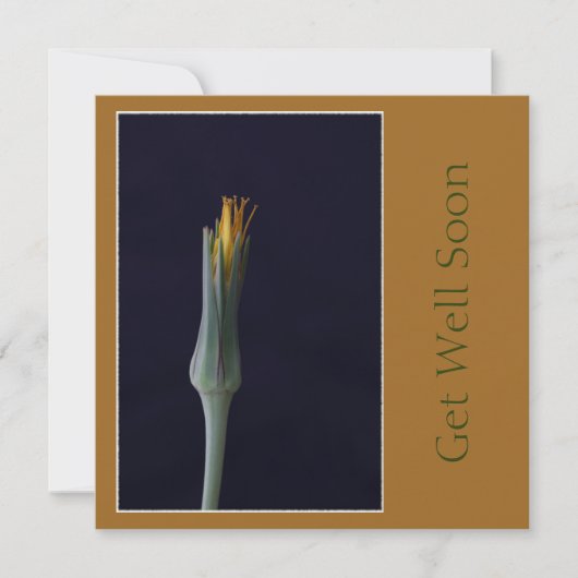 Krijg snel goed Bloemen Gouden Bruine tinten Kaart (Voorkant)