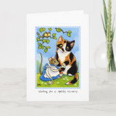 Krijg snel goed Cat Mouse Custom Gevouwen Kaart (Voorkant)