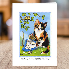 Krijg snel goed Cat Mouse Custom Gevouwen Kaart