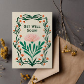 Krijg snel goed Elegant Bloemen Lijst Kaart