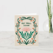 Krijg snel goed Elegant Bloemen Lijst Kaart (Voorkant)