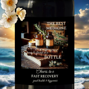 Krijg snel goed gezondheid wijn etiket