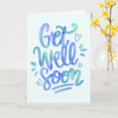 Krijg snel goed gradiënt blauwe kalligrafie kaart (Gele Bloem)