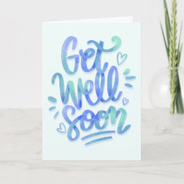 Krijg snel goed gradiënt blauwe kalligrafie kaart