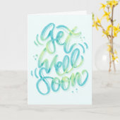 Krijg snel goed gradiënt Blauwgroen kalligrafie Kaart (Gele Bloem)