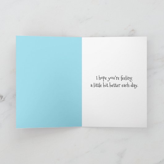 Krijg snel goed Kat In Pyjama Kaart (Binnen)