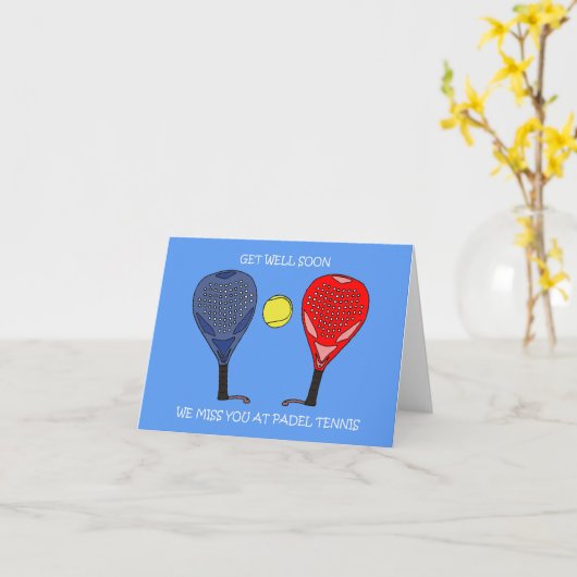 Krijg snel goed Padel Tennis Kaart (Gele Bloem)