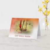 Krijg snel goed Pink Flamingo Kaart (Gele Bloem)