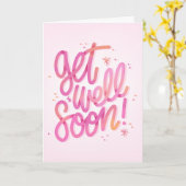 Krijg snel goed Verloop Roze Kalligrafie Kaart (Gele Bloem)