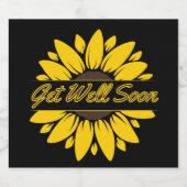 Krijg snel goed Zonnebloem mousserende wijn label Sparkling Wijnetiket (Enkel label)