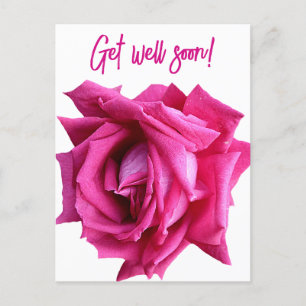 Krijg snel hot pink roos modern floral briefkaart
