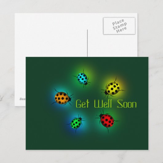 Krijg snel lieveheersbeestjes Briefkaart (Voorkant / Achterkant)