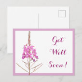 Krijg snel roze bloemen mooie bloemen briefkaart (Voorkant / Achterkant)