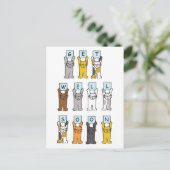 Krijg snel Schattigee Cartoon Katten Briefkaart (Staand voorkant)