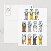 Krijg snel Schattigee Cartoon Katten Briefkaart (Voorkant / Achterkant)