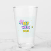 Krijg snel vet tekst met bloemen op blauw glas (Voorkant)