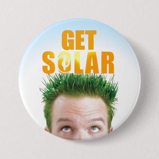 Krijg Solar Logo Ecofriendly Clean Energy Button (Voorkant)