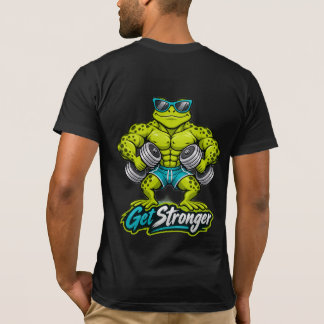 Krijg Sterkere Gym T-Shirt, Spier Kikker Workout T T-shirt