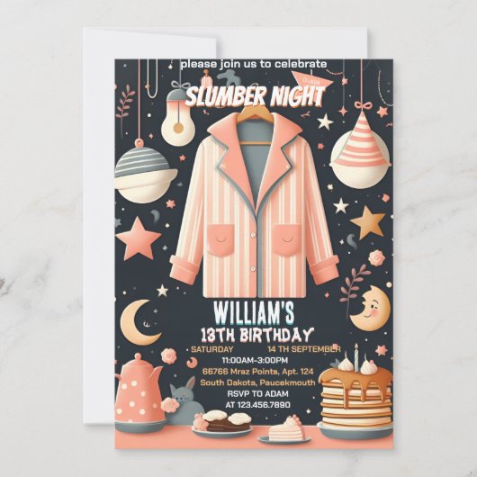 Krijg sterren Sleepover Slumber Party 13e verjaard Kaart (Voorkant)