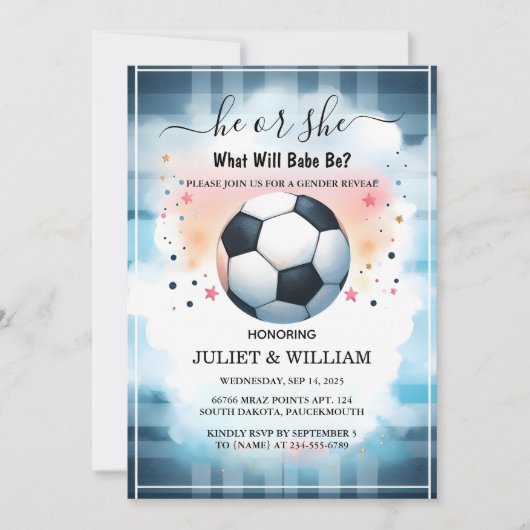 Krijg Team Ball Pitch Fun Soccer Field Gender Reve Kaart (Voorkant)