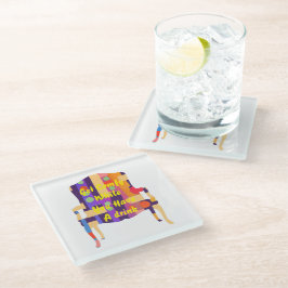 KRIJG TERWIJL JE EEN DRINK HEBT GLAZEN ONDERZETTER