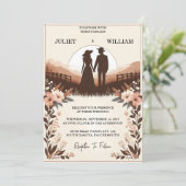 Krijg Tuin Bloemen Lente Hout Boho Rustieke Bruilo Kaart (Staand voorkant)