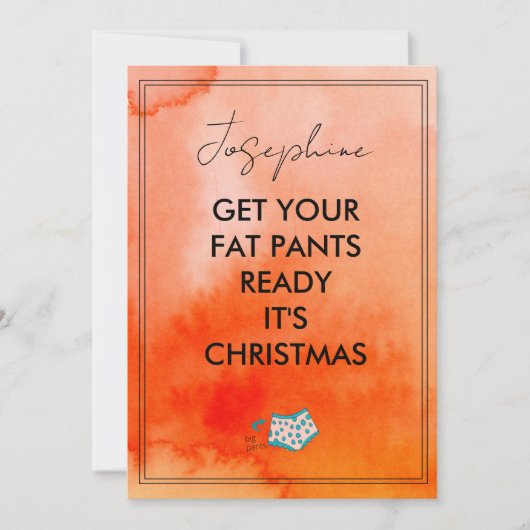 Krijg uw dikke broek klaar Fun Holiday Kaart (Voorkant)