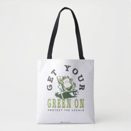 Krijg uw groene op Fun Frog Eco-Friendly Tote Bag (Voorkant)