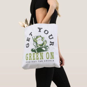 Krijg uw groene op Fun Frog Eco-Friendly Tote Bag