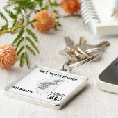 Krijg uw kaarten op Illinois Route 66 Sleutelhanger (Zijkant)