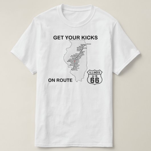 Krijg uw kaarten op Illinois Route 66 T-shirt (Design voorkant)