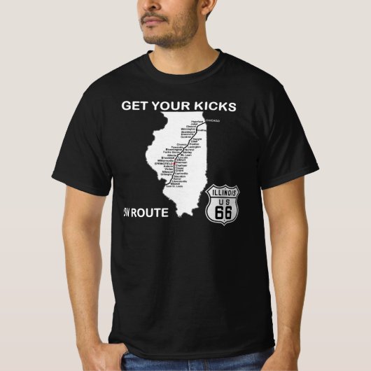 Krijg uw kaarten op Illinois Route 66 T-shirt (Voorkant)