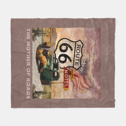 Krijg uw Kicks op Route 66 Fleece Deken (Voorkant (Horizontaal))