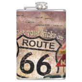 Krijg uw Kicks op Route 66 Heupfles (Voorkant)