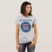 Krijg Uw Kikkerroute 66 - Onderdruk Retro T-shirt (Voorkant volledig)