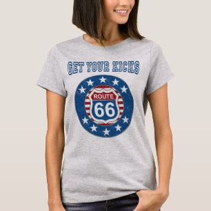 Krijg Uw Kikkerroute 66 - Onderdruk Retro T-shirt